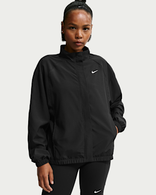 NIKE ナイキ　ナイロンジャケット　刺繍　ワンポイント　トラックジャケット　黒 Nike One Women's Dri-FIT Woven Jacket. Nike.com